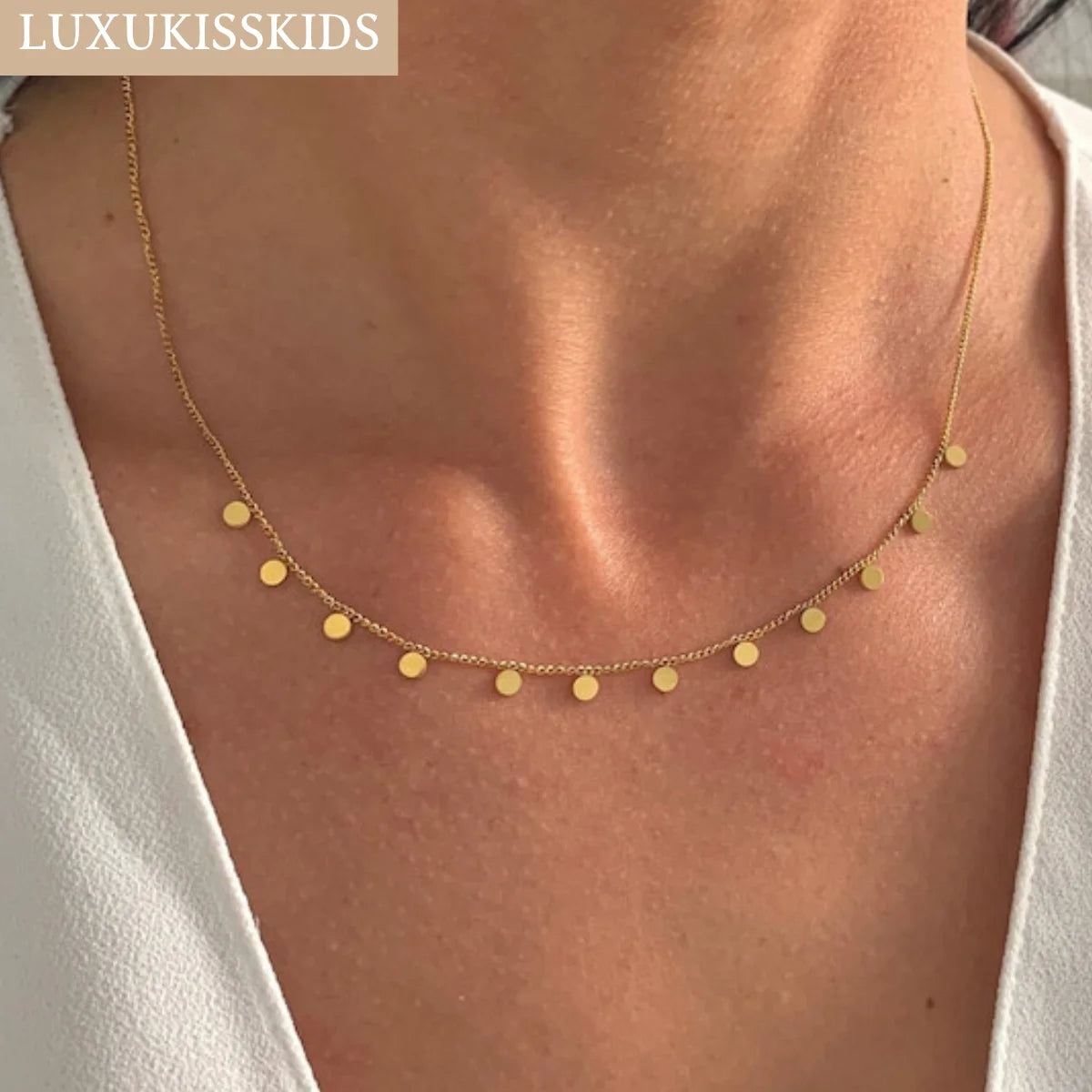 LUXUKISSKIDS Woman Collier бижутерия Golden Chains Necklaces Bohemia Star Heart Elegant Stainless Steel Jewelry Trendy Collars