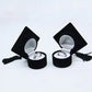 Graduation Bachelor Cap Doctor Hat Ring/Earrings Box