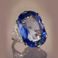 2025 Luxury Prong Setting-Rings For Women With Deep Blue Zircon Stone Anniversary Gift   Wife Micro Paved Middle