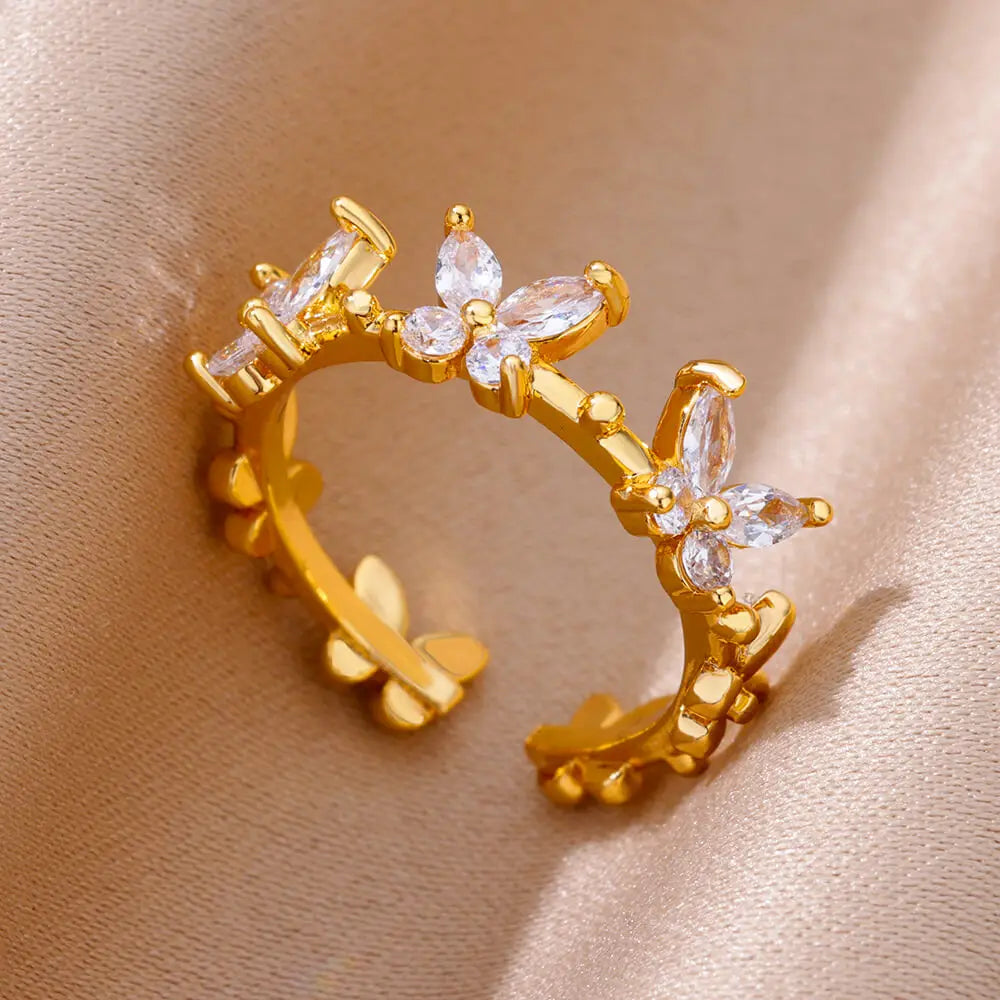 Delicate Colorful Zircon Rings for Women New In Gold Color Wedding Ring Aesthetic Fashion Jewelry Gift anillos mujer