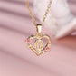 Female A-Z Letter Flower Pendant Necklace Yellow Gold Color Wedding Jewelry Gift For Women
