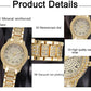 Luxury Women Gold Watch Fashion Ladies Quartz Diamond Wristwatch Elegant Female Bracelet Watches Set Reloj Mujer