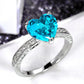 2025 New Fashion Sea Blue Cubic Zirconia Women's Wedding Ring Luxury Engagement Party Elegant   Brilliant Jewelry
