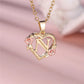Female A-Z Letter Flower Pendant Necklace Yellow Gold Color Wedding Jewelry Gift For Women