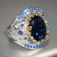 2025 Luxury Prong Setting-Rings For Women With Deep Blue Zircon Stone Anniversary Gift   Wife Micro Paved Middle