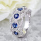 2025 New Blue Cube Zircon Attends Banquet Ring Fashionable, Elegant, High End Women's Bridal Luxury Inlaid Jewelry Accessories