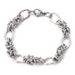 1PC 304 Stainless Steel Punk Style Bracelets Silver Color Wide Connector Chain Bracelet for Man Women Fashion Jewelry 19cm long