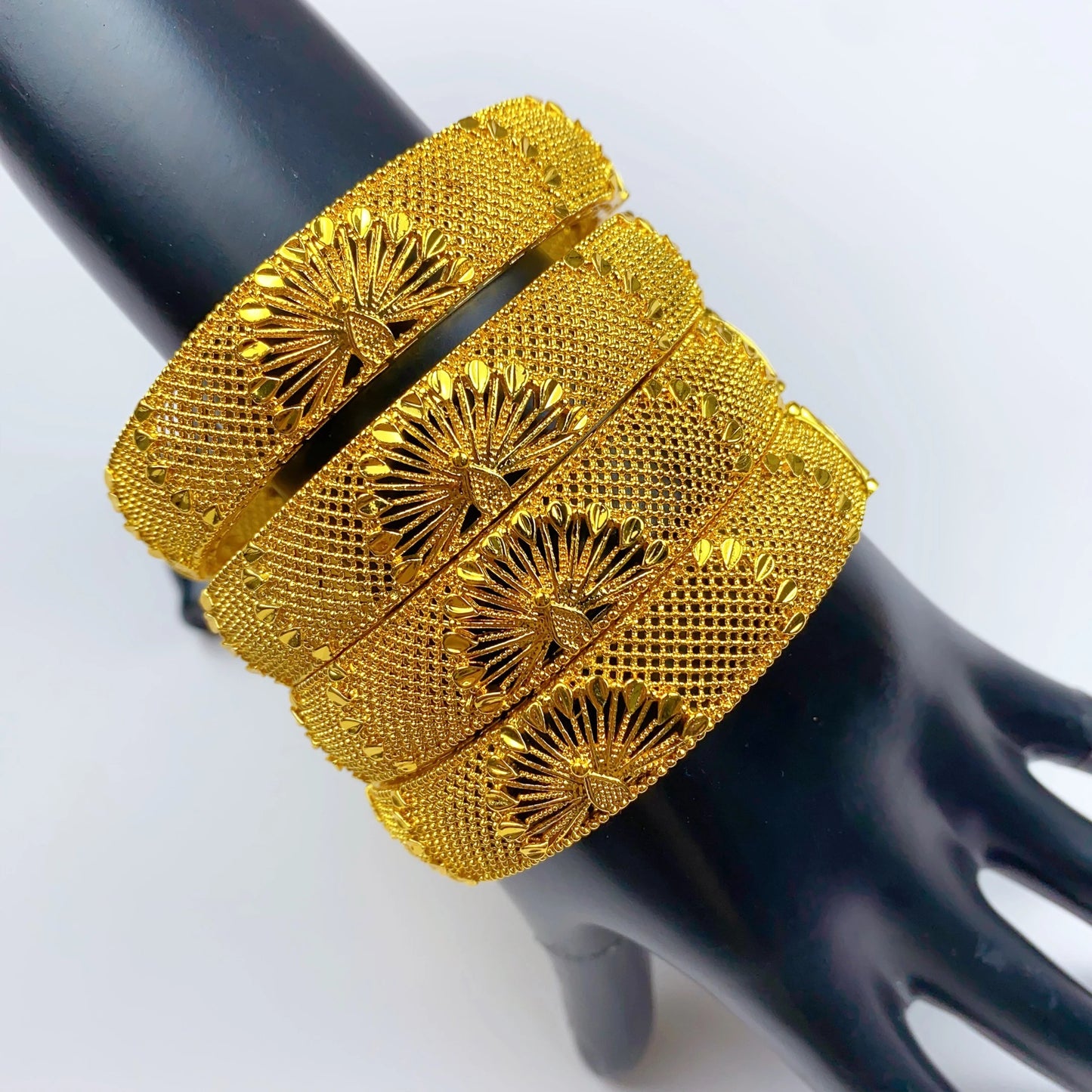 ANIID Fashion Dubai Bridal 24k Gold Color Round Bracelets Bangles  Ethiopian Luxury Hand Jewelry for Indian Wedding Party Gifts