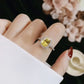 New Elegant Yellow Cubic Zirconia Women Rings Luxury Wedding Anniversary Party Lady's  Accessories Bright Fashion Jewelry