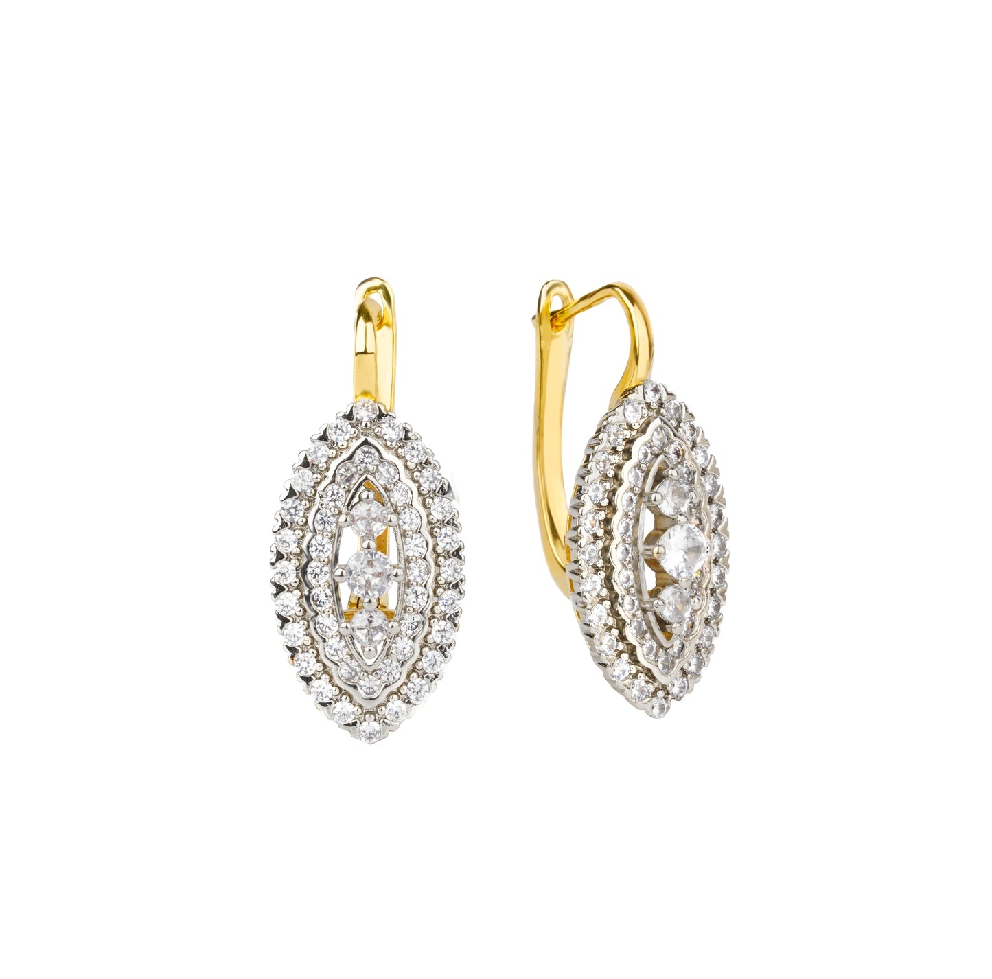 Evil Eye Style Design Fashion Earrings Ring Sets For Woman Copper Plated 14K Gold 2 Tone For Party Wedding Luxury  Jewelry Gifts