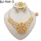 Dubai 24K Golden Plated Jewelry Set African Women's Banquet Wedding Necklace Set