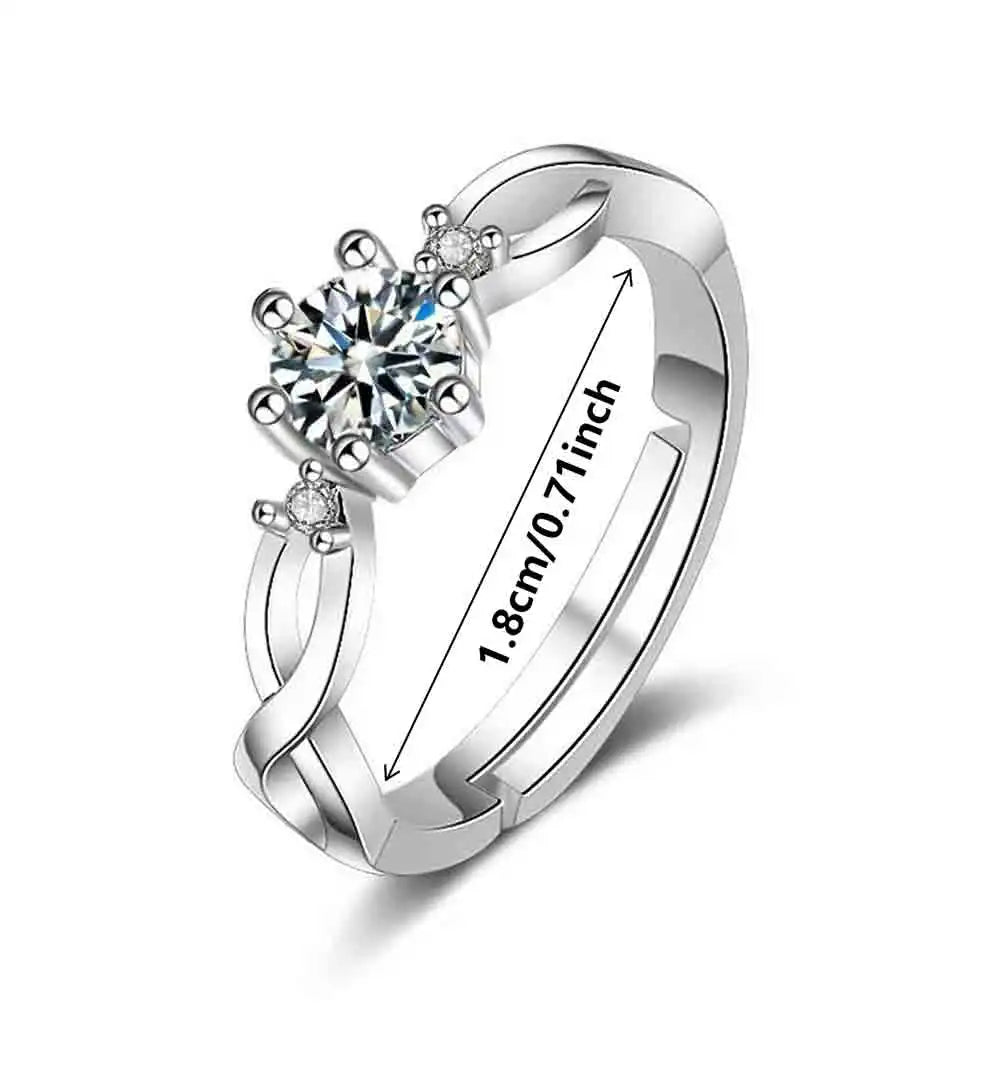 European American Fashion New Vintage Hollow Out Zircon Rings Hip Hop Party Opening Adjustable Ring for Women Gift