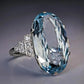 2025 New Fashion Sea Blue Cubic Zirconia Women's Wedding Ring Luxury Engagement Party Elegant   Brilliant Jewelry