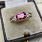 2025 New Elegant Red Corundum Ring with Extra Large Zircon Fashion Party Jewelry Flower Dove Egg Shining First