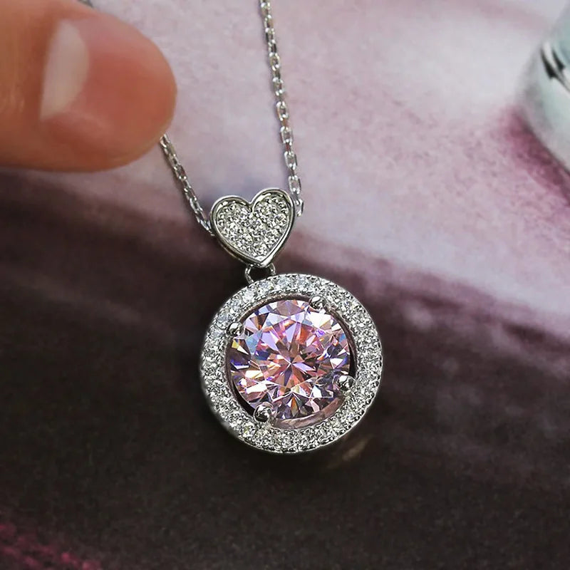 2025 Gorgeous White/Green/Purple/Pink Cubic Zirconia Women Necklace Simple and Elegant Design Female Wedding Trendy Jewelry