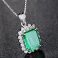 2025 Gorgeous White/Green/Purple/Pink Cubic Zirconia Women Necklace Simple and Elegant Design Female Wedding Trendy Jewelry