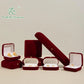 Flocking Gold Buckle Jewelry Box Red Velvet