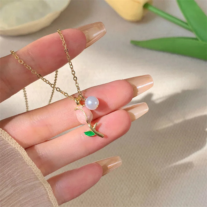 Fashion Trend Unique Design Elegant Delicate Light Luxury Green Zircon Necklace Women Jewelry Party Premium Stud Earrings Gift