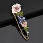 Sweet Flower Shape Lapel Pin Inlaid Shiny Rhinestones Brooches All-match Versatile Corsage Accessories