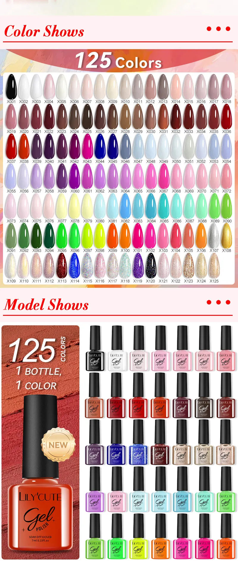LILYCUTE Ancora Red Autumn Winter Gel Nail Polish Semi Permanent Soak Off UV LED Gel Varnish Manicure Nail Supplies