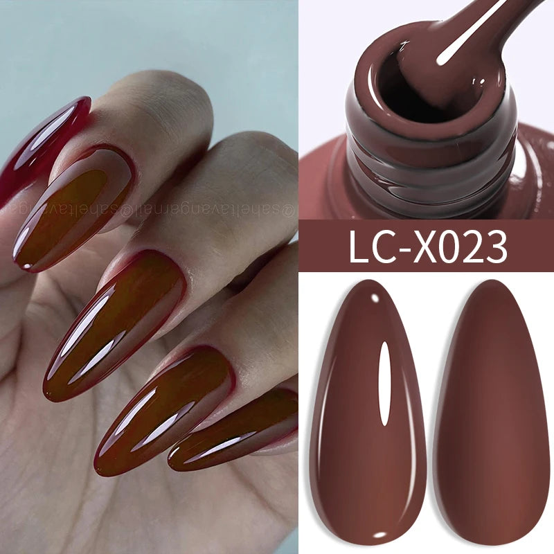 LILYCUTE Ancora Red Autumn Winter Gel Nail Polish Semi Permanent Soak Off UV LED Gel Varnish Manicure Nail Supplies