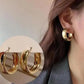 925 Silver Needle Korean Fashion Leaf Flower Earrings For Women Metal Earings Jewelry 2025 Trending Women's Gold Color Earrings