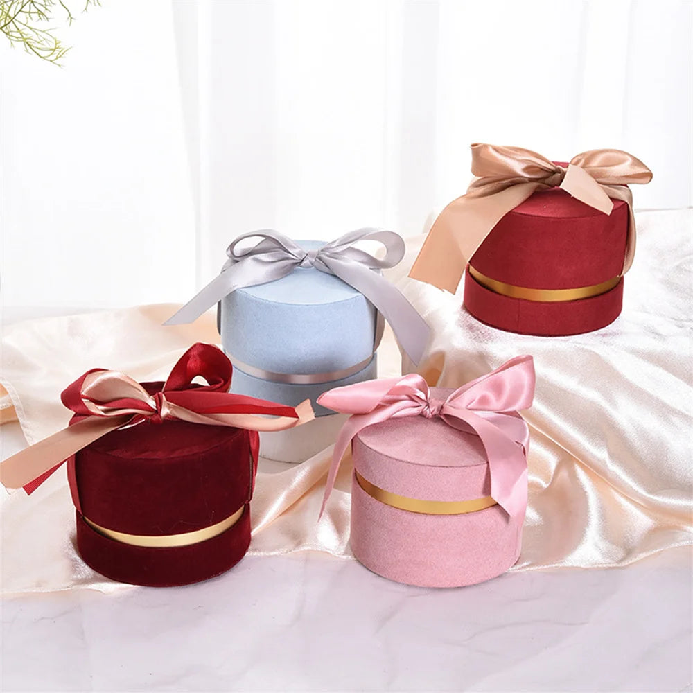 Candy Box With Bow Ribbon Round Gift Packaging Boxes