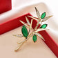 Sweet Flower Shape Lapel Pin Inlaid Shiny Rhinestones Brooches All-match Versatile Corsage Accessories