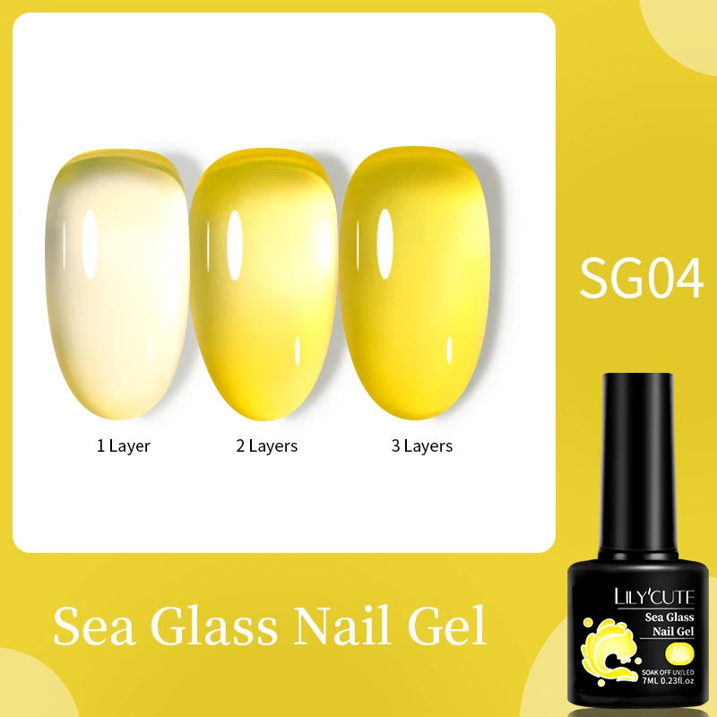 LILYCUTE 7ml Translucent Jelly Gel Nail Polish Autumn Colorful Rose Red Purple Semi Soak off UV LED Nail Art UV LED Gel Varnish