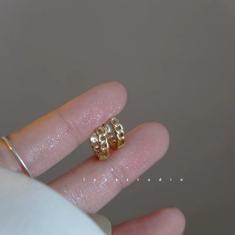 925 Sterling Silver Earrings Fashionable New Style for Women Elegant Niche High End Simple and Plain Ear Ornaments