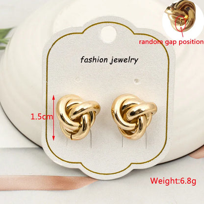 Exaggerated Twisted Dangle Earrings for Women Gold Color Metal Drop Earrings Heavy Multi Circles Earrings pendientes mujer