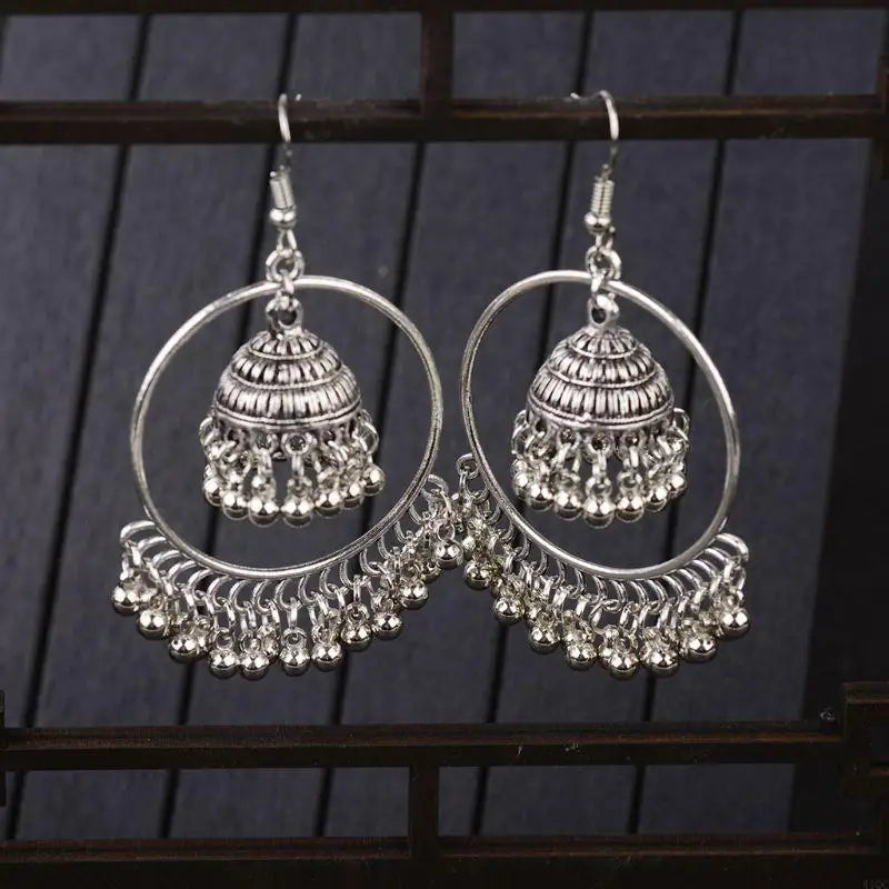 2025 New Retro Tassel Drop Earrings Jhumka Indian Ethnic Dangling Earrings for Women