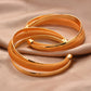 African Gold Color Shiny Bangles for Women Girls Dubai Circle Bracelet Jewelry Ethiopian Bride Wedding