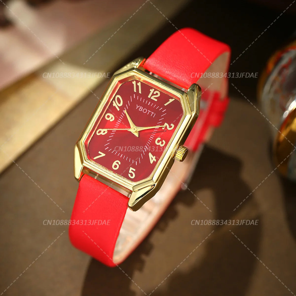 Luxury Fashion Square Women's Watches Brand Ladies Quartz Wristwatch Classic Simple Femme Blue Leather Band