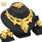 ANIID Luxury Indian Jewelry Sets for Women Party Dubai 24K Gold Color Necklace Set African Wedding Traditional Jewelry Gifts