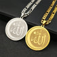 Muslim Islamic Quran Allah Crescent Moon Star Pendant Necklaces Stainless Steel Religious Amulet Ramadan Festival Jewelry