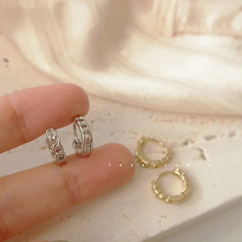 925 Sterling Silver Earrings Fashionable New Style for Women Elegant Niche High End Simple and Plain Ear Ornaments