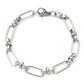 1PC 304 Stainless Steel Punk Style Bracelets Silver Color Wide Connector Chain Bracelet for Man Women Fashion Jewelry 19cm long