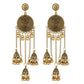Ethnic Style Retro Geometric Round Bead Bells Tassel Long Dangling Earrings Women Indian Jhumka Jewelry