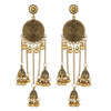Zenat Retro Geometric Bead Tassel Jhumka Earrings