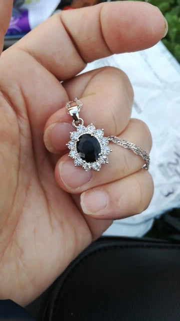 Luxury 925 Silver Needle Pendant Necklace Hoop Earrings Sets For Wedding Femme Pendant Chain Necklace Party Gifts