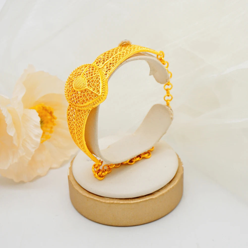 Dubai 24K Golden Plated Jewelry Set African Women's Banquet Wedding Necklace Set