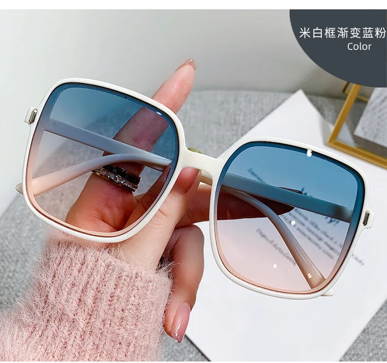 New Oversized Rectangle Sunglasses Women's Fashion Square Sun Glasses Men's Classic Vintage Eyewear UV400 Oculos De Sol