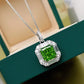 2025 Gorgeous White/Green/Purple/Pink Cubic Zirconia Women Necklace Simple and Elegant Design Female Wedding Trendy Jewelry