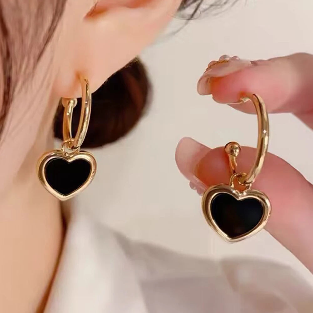 Drop Earrings for Women White Flower Heart Crystal Bow Round Circle Long Pearl Dangle Earrings Geometry Statement Jewelry Gift