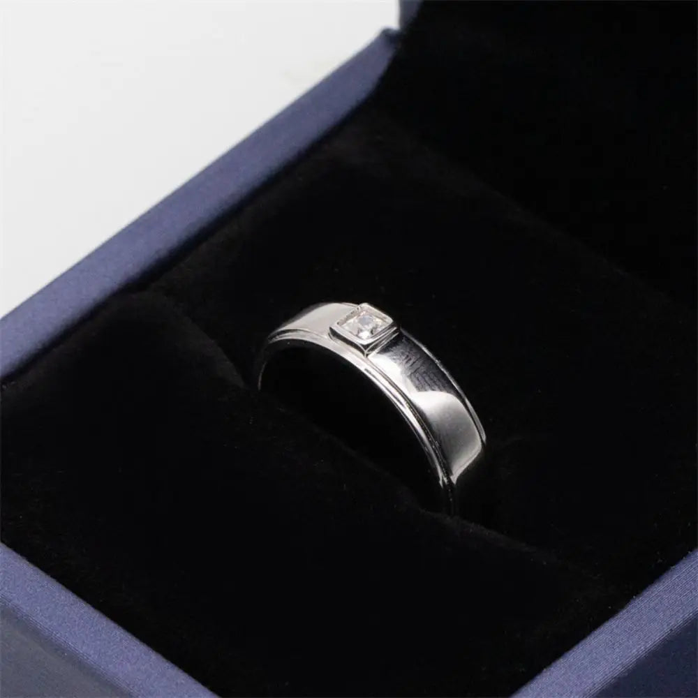 Custom Luxury Expensive High Quality Jewelry 925 Sterling Clear Black Blue Cubic Zircon Stone Silver Rings Men