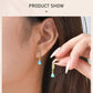 Delicate Cubic Zirconia Drop Earring for Women, Turquoise Droplets
