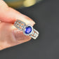 2025 Luxury Prong Setting-Rings For Women With Deep Blue Zircon Stone Anniversary Gift   Wife Micro Paved Middle