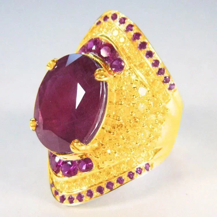 2024 New Luxury Women's Big Black Stone Ring Fashion Silver Zircon Wedding Rings Female Bride Love Engagement