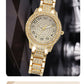 Luxury Women Gold Watch Fashion Ladies Quartz Diamond Wristwatch Elegant Female Bracelet Watches Set Reloj Mujer